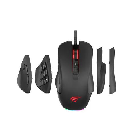 havit ms900 RGB backlit programmable gaming mouse black