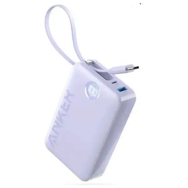 ANKER 335 POWER BANK 20K MAH 22.5W WITH BUILT USB-C CABLE WHITE